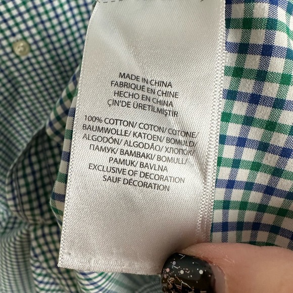 Ralph Lauren Shirt Mens Large Blue Green Plaid Button Down Long Sleeve Casual - Picture 7 of 14